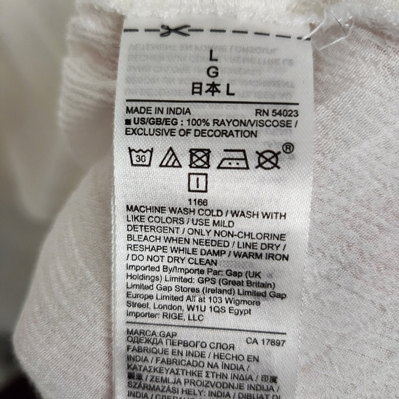 Gap Peasant Top Women's Size Large Crochet Lace - Picture 9 of 11